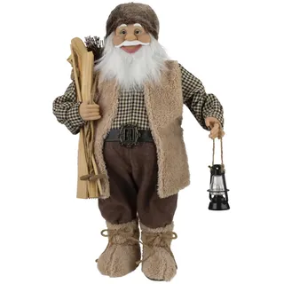 Cosy @ Home Cosy Home Figur Weihnachtsmann aus Polyester, Braun, 20 x 13 x 31 cm