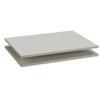 Rauch Möbel ZUBEHÖR, Einlegeböden, 2er-Set, für Schwebetürenschränke von Rauch mit Einer Elementbreite von 65,5 cm, Schrankhöhe 210 cm und Schranktiefe 59 cm, Maße 63x1,6x45cm