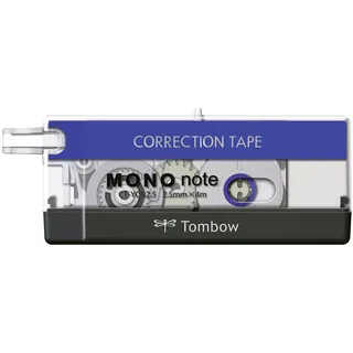 Tombow CT-YCN2.5-B Korrekturroller Mono note seitliches Abrollen, 2.5 mm x 4 m, schwarz/blau/weiß