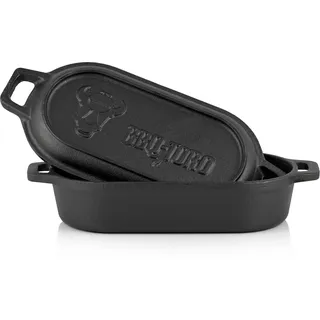 BBQ-Toro Gusseisen Bräter | 1 Liter | bereits eingebrannt | Dutch Oven, Gusstopf - Schwarz