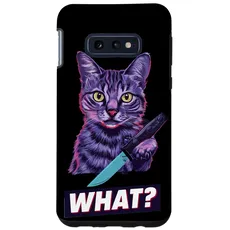 Hülle für Galaxy S10e Halloween Katze Messer Design Witzige Tier Katzen