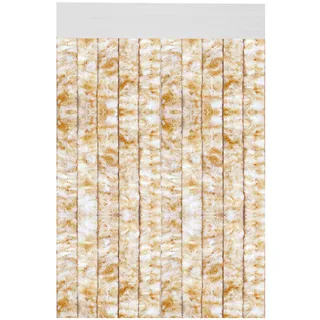 Arsvita Flauschvorhang 80x185 cm in Meliert Beige - Weiß, Perfekter Insekten- und Sichtschutz für Ihre Balkon- und Terrassentür, viele Farben