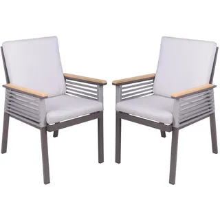 Garden Pleasure Denia Gartenstuhl 56 x 63 x 86 cm braun-beige 2 St.