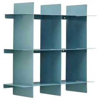 Landscape Wandregal , Grün , Metall , 6 Fächer , 40x40x15 cm , Wohnzimmer, Regale, Wandregale