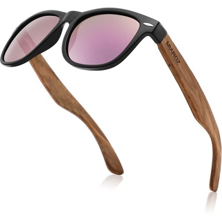 MIAROZ Sonnenbrille Holz,Polarisiert Sonnenbrille Herren und Damen,mit 100% Anti-UV-Schutz Damen Sonnenbrille