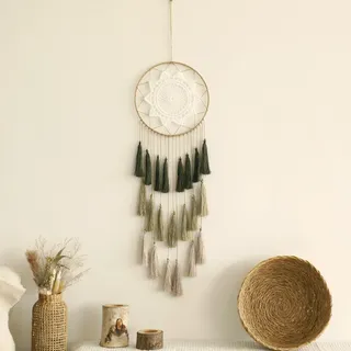 Makramee-Traumfänger, Wandbehang, große Traumfänger, Boho-Chic-Wanddekoration, handgefertigte Quasten, Ornament, Bunte Raumdekoration für Schlafzimmer, Segensgeschenk für Mädchen, Kinder, Frauen