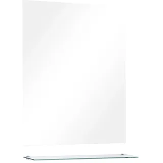 Wandspiegel mit Regal 50×60 cm Hartglas - Silber, Bunt