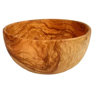 Salatschüssel aus Olivenholz Durchmesser 26-27 cm - Braun