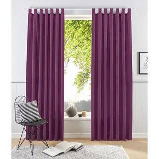 Vorhang OTTO HOME "Raja" Gr. 2, lila (beere), B:140cm H:175cm, Polyester, Recyceltes Material, Gardinen, Vorhang, 2er-Set, Bestseller, einfarbig, modern, pflegeleichte Mikrofaser, Topseller