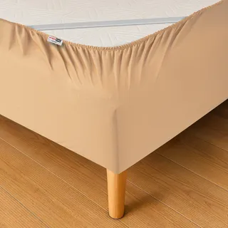 Wrappybag Boxspring Bettumrandung 160 x 200 mit Gummibändern – Neuer Look für Ihren Alten Boxspring-Sockel – Farbe Beige - Betthusse in 6 Größen Verfügbar