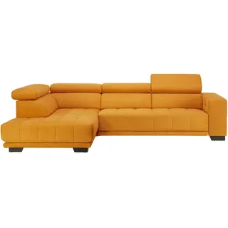 Xora Ecksofa , Gelb , Textil , Ottomane links, L-Form , 301x207 cm , Goldenes M , Typenauswahl, Fußauswahl, Stoffauswahl, Sitzqualitäten, seitenverkehrt erhältlich, Bettfunktion erhältlich, Hocker erhältlich, Rücken echt, individuell planbar , Wohnzimmer, Sofas & Couches, Wohnlandschaften, Ecksofas