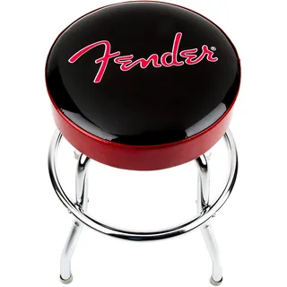 Fender Barhocker, rotem Glitzerlogo, gepolsterter Drehsitz, 61cm (24 Zoll) | Drehbarer Barhocker mit Musikmotiv, gepolsterter Sitz, 360° drehbar, 61 cm (24 Zoll), für Hausbar, Musikzimmer