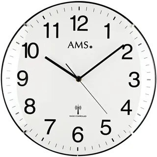 AMS Funk-Wanduhr, Funkwerk, D32x5cm, 5960 - Weiß