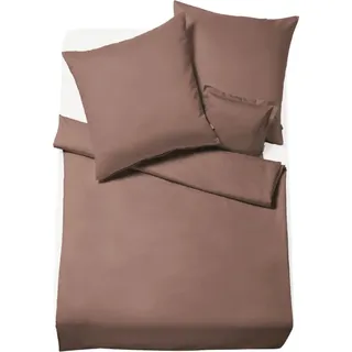 Lech buntgewebte Flanell-Bettwäsche Rostbraun 155 x 220 cm - Braun