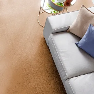 Andiamo Teppichboden »Kira, Velours, Made in Belgium« rechteckig 8 mm Höhe Uni Farben, Breite 400 cm, strapazierfähig, pflegeleicht, Wohnzimmer, braun