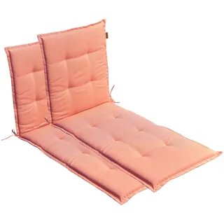LILENO HOME Sonnenliege Auflage als [2er Set - Rollliege] in Lachs | Gartenliegen Auflage perfekt für Strandliege - Polster für Gartenliege (188x60x5cm) BAR