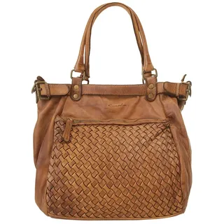 Samantha look Shopper echt Leder, Made in Italy braun