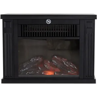 Homcom Elektrokamin Kaminofen 600/1200W Elektrischer Kamin Standkamin Flammeneffekt , Schwarz , Metall , 17x25x34 cm , Elektrogeräte, Heizgeräte, Elektrokamine