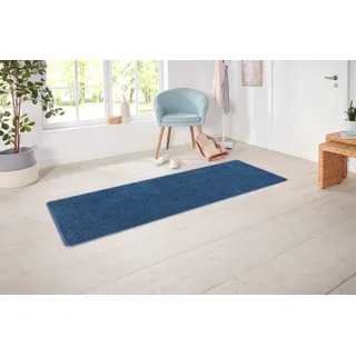 Hanse Home Exclusiv Läufer »Liberty« rechteckig 7 mm Höhe Uni-Meliert, robust, kräftige Farben, rundherum farbige Kettelung, blau