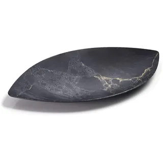LACOR 63192 Schüssel in Blattform aus Melamin, BPA-frei, Marmor-Finish, 53 x 33 x 4,3 cm