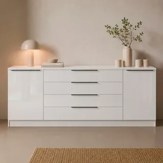 borchardt Möbel Tom 200 x 72 x 35 cm Weiß hochglanz