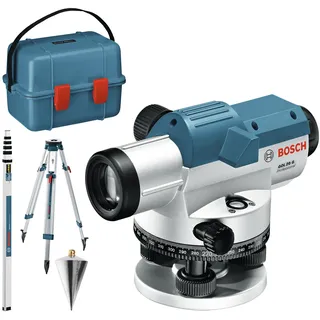 Bosch Optisches Nivelliergerät GOL 20 G, mit Baustativ BT160, Messstab GR 500