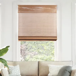 CHICOLOGY Smart Choice Bambus-Raffrollos für Fenster, umweltfreundlich, lichtfilternd, ideal für Zuhause und Terrasse, Eichelbraun, 81,3 x 162,2 cm (B x H)