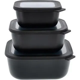 Mepal Frischhaltedose rechteckig schwarz 0,75 l 3-teiliges Set