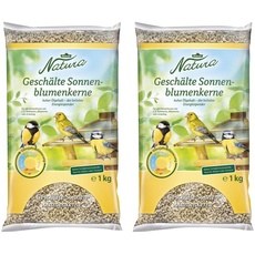 Dehner Natura Wildvogelfutter, geschälte Sonnenblumenkerne, 1 kg (Packung mit 2)