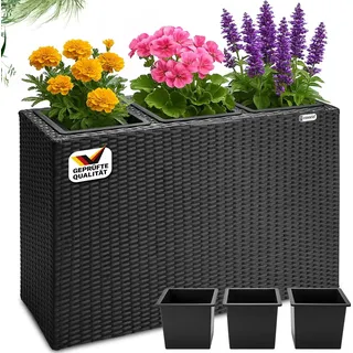 CASARIA Blumenkasten 83 x 30,5 x 60 cm Schwarz