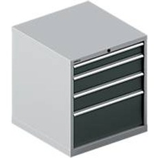 Schäfer Shop Select Schubladenschrank 36-36, 4 Schübe, bis 200 kg, B 717 x T 725 x H 800 mm, weißalu/anthrazitgrau