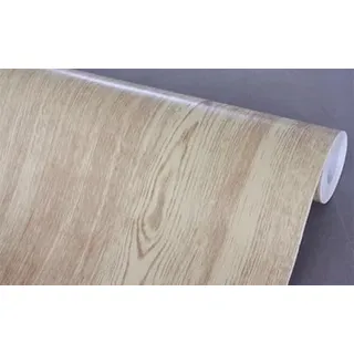 BUVU Klebefolie Möbel Hellbraun Holzoptik Möbelfolie Selbstklebende Folie Holz Tapete 45cm X 300cm Hellbraun Vintage Streifen Folie Wasserdicht Wandtapete für Möbel Wände Schränke Küche Tische