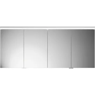 burgbad Lin20 Spiegelschrank LED-Beleuchtung, 4 Türen, 1600x700x170mm, SPQK160F5351, Farbe: Weiß Matt mit Laserkante