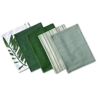EXKLUSIV HEIMTEXTIL Küchentücher, Geschirrtücher Haushaltstücher 5er Set Grün