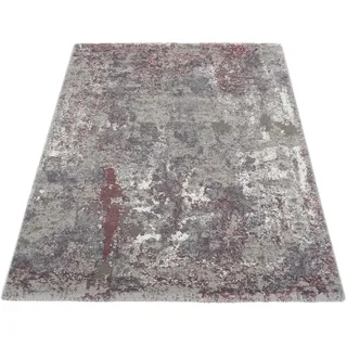 OCI DIE TEPPICHMARKE Teppich "JUWEL LIRAY, auch als Läufer und in Rund" rechteckig 20 mm Höhe Kurzflor, Wohnzimmer, Marmor Optik, Hoch Tief Effekt, dichte Qualität, aubergine, beige
