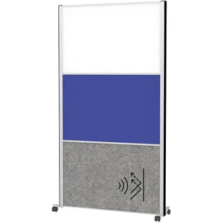 MAUL Trennwand MAULconnecto 180x100cm | Raumteiler für Büro und Schreibtisch | Freistehender Raumtrenner mit Rollen | Ideal als Sichtschutz und Schallschutz |Pinnboard + Whiteboard + Akustikvlies