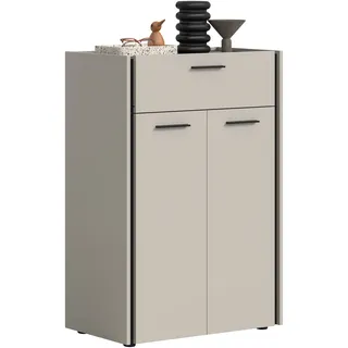 Schuhkommode HOME AFFAIRE "RAK, Breite 75 cm, viel Stauraum, 2 Türen, 5 Fächer, 1 Schubkasten", kaschmir, schwarz, B:75cm H:106cm T:37cm, FSC-zertifizierter Holzwerkstoff, Sideboards, Schuhkommode, Kommode, Schuhschrank, Garderobenschrank, Schrank, Flurschrank