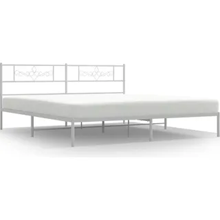 vidaXL Bettgestell mit Kopfteil Metall Weiß 200x200 cm - Weiß