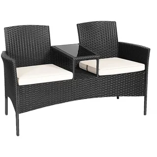 Costway Polyrattan 138 x 61 x 85 cm Weiß