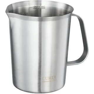 CURTA 18/8 Edelstahl-Messbecher mit Griff und Ausguss, 500 ml (2 Tassen16 oz)