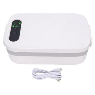 Beheizte Lunchbox, 304 Edelstahl, batteriebetrieben, kabellos, elektrisch, tragbarer Speisenwärmer für Auto, Arbeit, Picknick, Outdoor-Einsatz