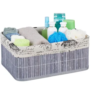 Relaxdays Aufbewahrungskorb Relaxdays 28 x 38 x 6 cm grau