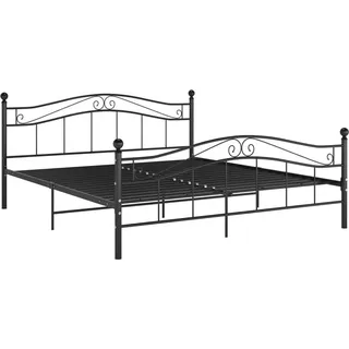 vidaXL Bett Schwarz Metall 140x200 cm