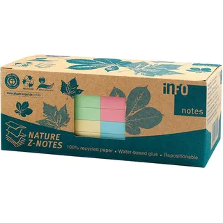 Info Recycling Haftnotizen 5644-88BOX farbsortiert, 12 Blöcke