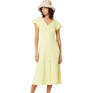 Rip Curl Premium Surf Kurzarm Langes Kleid Gelb XS Damen Gelb XS - Gelb