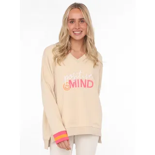 Zwillingsherz Positive Mind Hoodie Beige S/M