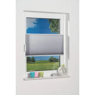 K-HOME 688899-20 Klemmfix-Plissee 45 x 130 cm (B x L) Grau Lichtschutz +++ Moderne Crushed Optik +++