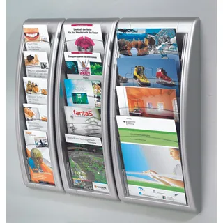 Paperflow Wandprospekthalter Kompakt anthrazit DIN A4 hoch 4 Fächer