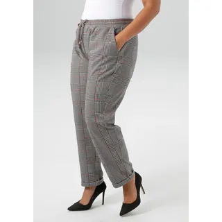 aniston plus Aniston PLUS, Schlupfhose in trendigen Karodessin, rot