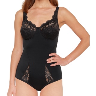 SUSA Body ohne Bügel Latina I Body Shapewear Damen stark formend I Frauen Mieder I Softer Bodysuit mit Shaping Effekt I Formt Taille, Bauch und Po, 90C, Schwarz (Schwarz 004)